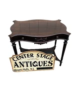 66896 Antique Mahogany Lamp Table Stand w/ Drawer