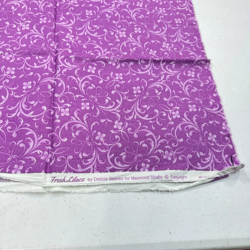 Maywood Studio Lilas Frescas Acolchado Tela Floral Púrpura Algodón 42x18 Foto 3 de 4