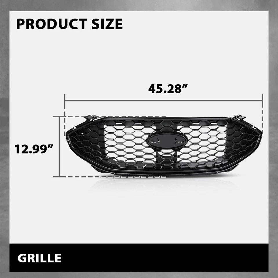 Fit For 2019-2022 Ford Edge ST Front Bumper Upper Grille Grill Assembly Black Foto 4 de 4