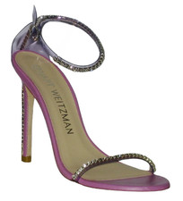 Stuart Weitzman NUDISTGLAM 110 CRYSTAL EMB PVC  Leather Sandal 8.5 MSRP 595 NWB
