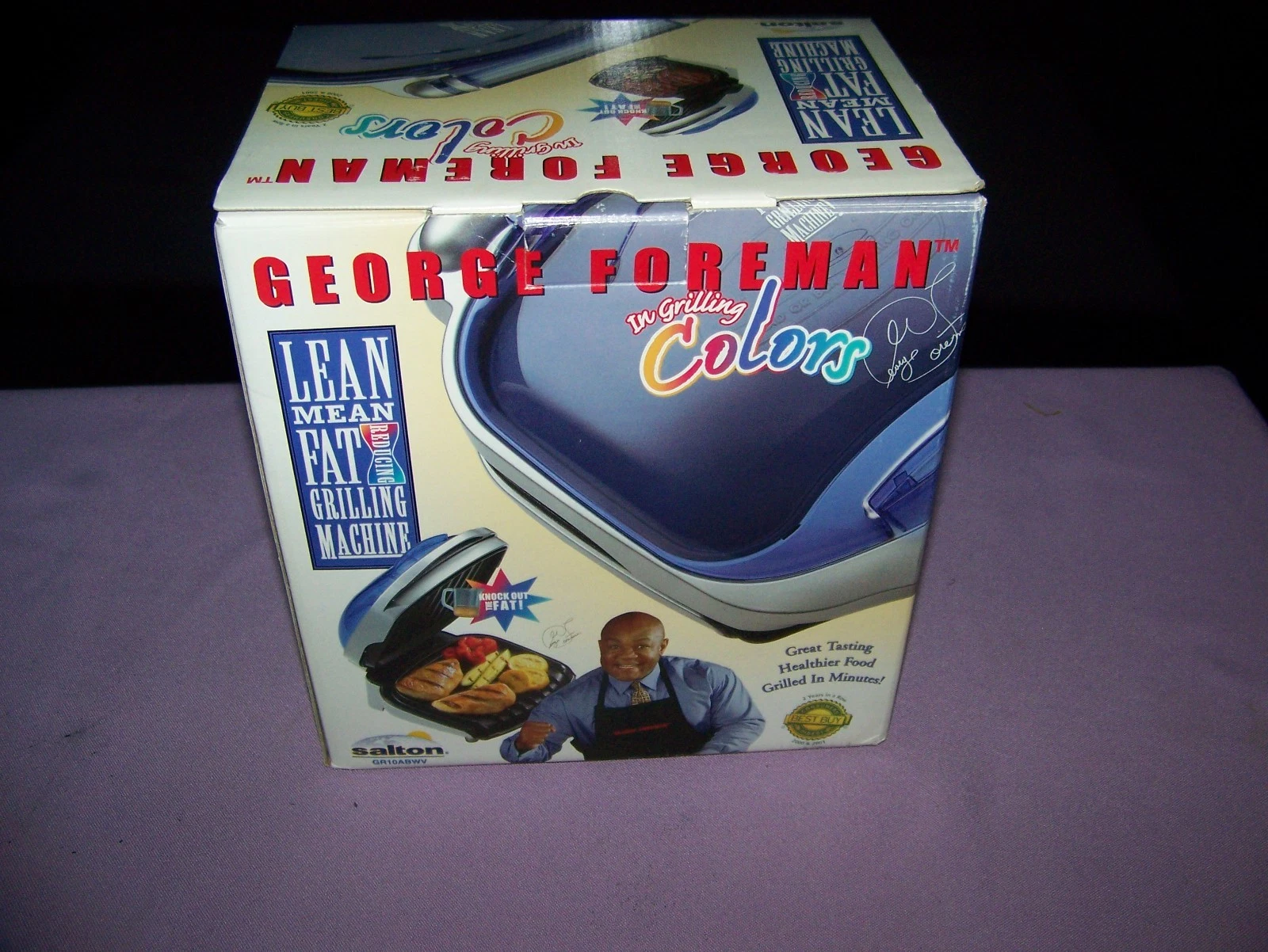 George Foreman Grill Champ Grilling Colors Blue Salton GR10ABWI New In Box