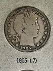 1905 Barber Half Dollar 90% Silver Philadelphia Mint Big US Coin Auctions NR