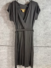 Tory Burch 100% Silk Dress – Women’s Size S – Black V‑Neck Flutter Sleeve Belted