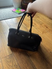 Borsa donna David Jones Paris grande in pelle nera con ferramenta oro