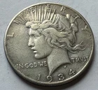 1934 S PEACE SILVER DOLLAR RARE KEY DATE COIN!