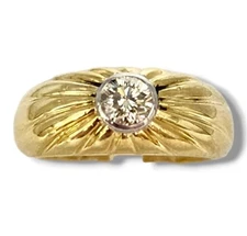 Ring - 18 kt. Yellow gold, Claus Vollrath, Lovely 18K Gold Ring with 0.40Ct