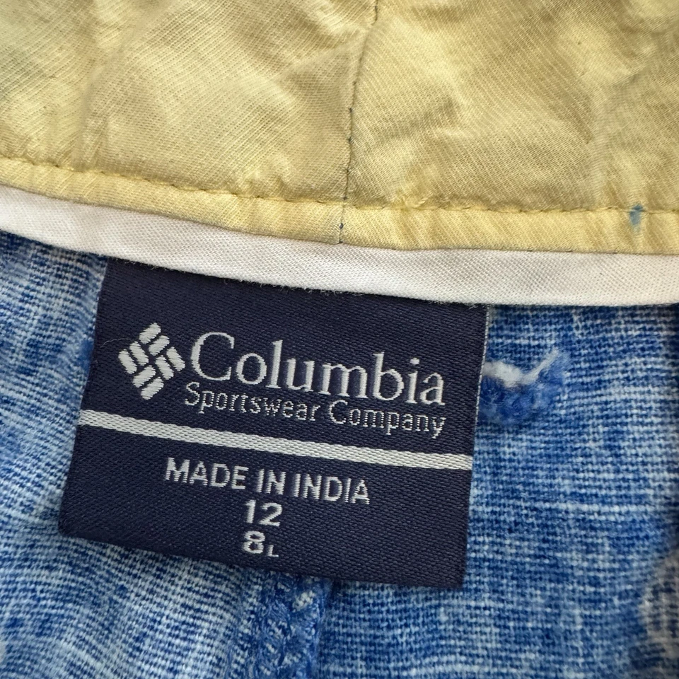 Женские шорты Columbia PFG Chino 12 цвет синий лен хлопковая смесь в горошек внутренний шов 7,5 - Изображение 3 из 4