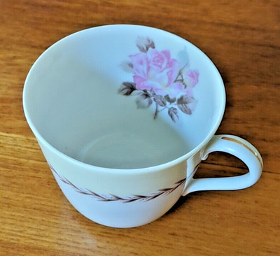 Vintage Noritake Rosemont floral pink grey Coffee cup Teacup Serveware Japan