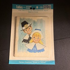 Vintage Thanksgiving Pilgrim Bridge Tallies S...