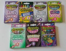7 Packs Crayola Crayons Metallic Neon Glitter Retired Bold 8ct each NEW