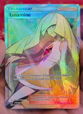 LUSAMINE 110/111 Pokemon SM Crimson Invasion Ultra Rare Full Art Holo Eng 2017