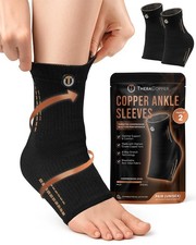Copper Ankle Brace 2 Pack   Compression Ankles Brace for Men  Women   Infu...