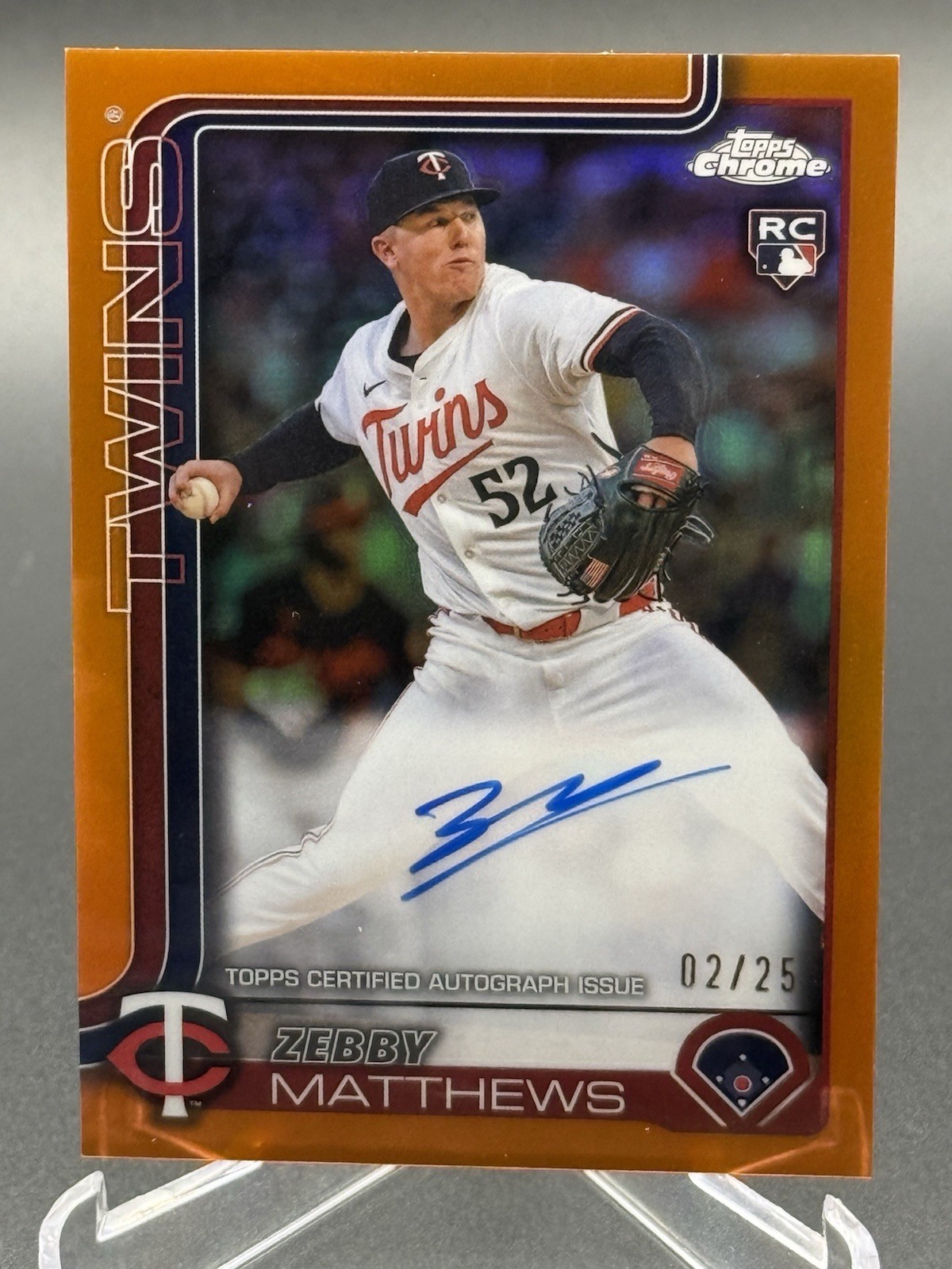 2025 Topps Chrome ZEBBY MATTHEWS Orange Refractor Auto /25 RA-ZM (RC)
