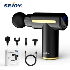 Massage Gun Percussion Massager Deep Tissue Muscle Vibrating Relaxing + 4 Heads