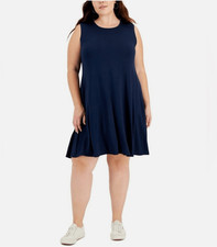 Style & Co NWT size 1X navy blue flip flop sleeveless dress