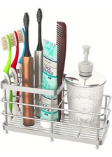 Toothbrush Holders WHALCHI Bathroom Toothbrush Organizer 6 Slots Rustproof Metal