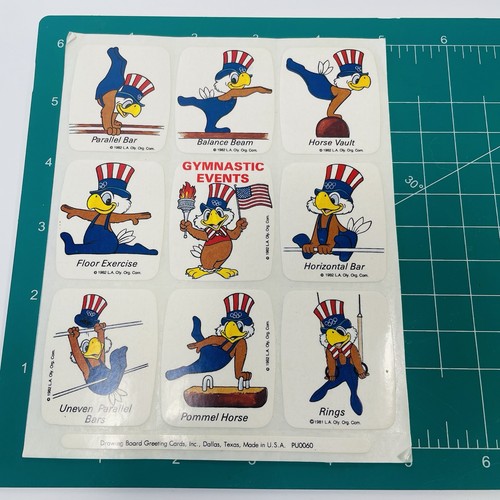 Olympic Mascot Sam the Eagle Stickers 3 Sheets Gymnastic Events 1984 Patriotic - Picture 3 of 4