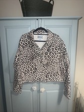 River Island Leopard Denim Jacket Size 14