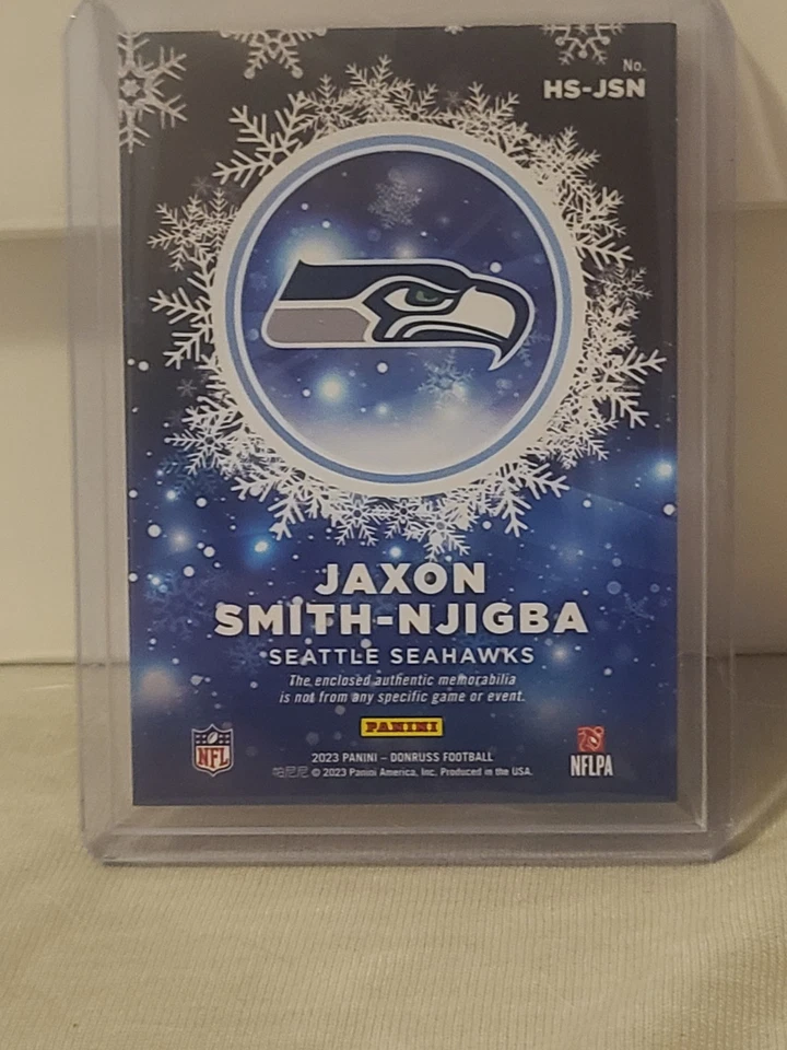 Jaxon Smith-Njigba Rookie Patch #HSJSN 2023 Donruss Rookie Sweaters Seahawks NFL - Image 2 of 4