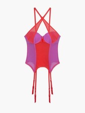 Savage X Fenty I Dare Hue Mesh Bustier in Red/Pink Size S