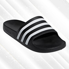 Adidas Adilette Aqua Slide Sandals Mens Black White Slip On F35543