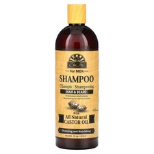 For Men, Shampoo, Hair & Beard with All Natural Castor Oil, 16 oz (473 ml) 0.93 per fl oz