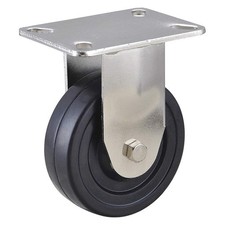 GRAINGER APPROVED 33H920 Plate Caster,Rigid,Rubber,5 3/16"H 33H920