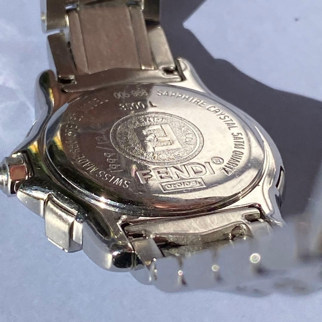 FENDI 3500L Silver Stainless Steel Analog Watch Date Display From Japan thumbnail 7