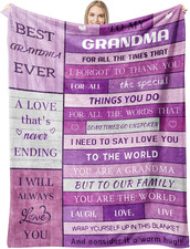 Grandma Throw Blanket Gift   Soft Flannel 60x50 Warm Cozy Blanket for Christmas