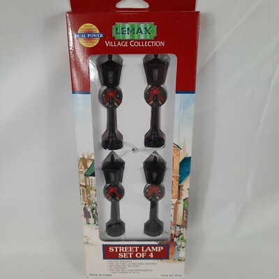 Lemax Village Collection Miniature Decorative Street Lamp Set of 4 NEW