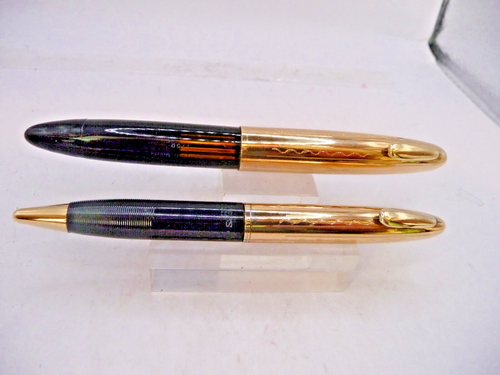 Sheaffer Vintage White Dot Black Plunger Fill Tuckaway Fountain Pen Set in box - Picture 2 of 10