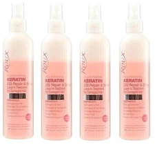 Roux Keratin Repair & Shine Leave-In Conditioner 4 x 8.45 oz Spray Bottles