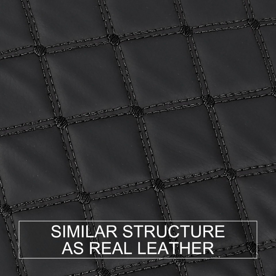 Universal Black Car Console Lid Armrest Pad Cover Microfiber Leather