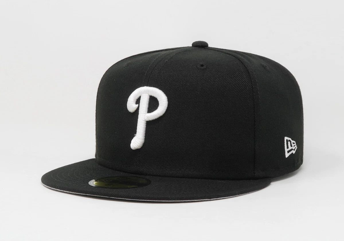 New Era 59Fifty Men Women Hat Philadelphia Phillies Black White Big Size Cap