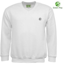Green Play Lawn Bowling V Neck Bowls Sweatshirt Jumper Sport Top Cricket Golf