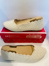 Skechers Women's Cleo-Honeycomb Ballet Flat, Natural, 9.5 W US