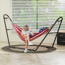 TAUS Portable Hammock Hanging Bed with Stand Heavy Duty Travel w/ Carrying Case