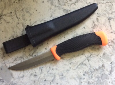 Boker Magnum Falun Fixed Blade Knife Black/Orange 4'' Satin Finish Fixed Blade