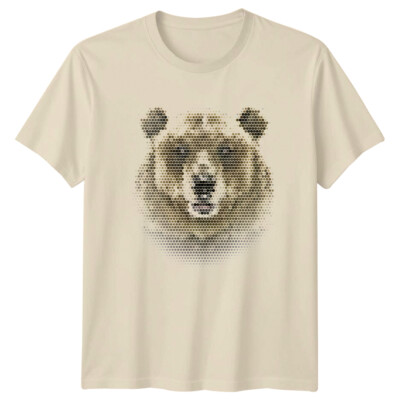 Bear Face Grafik Herren T-Shirt Damen Tee Animal Grafik Oberteil