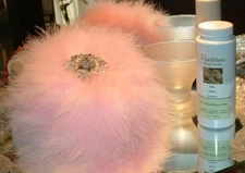 Rose & Violet Bouquet ~ 6 oz Perfumed Dusting Powder w/ Puff & Stand