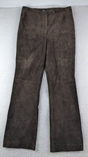 Valerie Stevens Leather Pants Size 8P Lined Brown 30x28