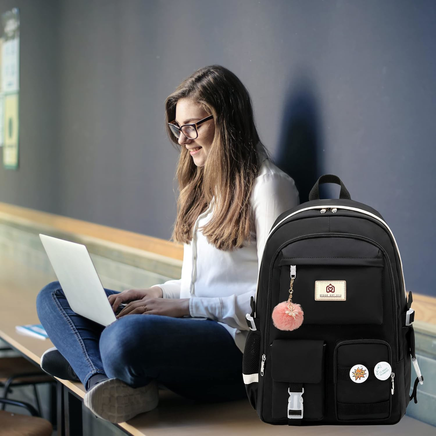 15.6 Inch Anti-Theft School Travel Laptop Backpack for Teens with Large Capacity  