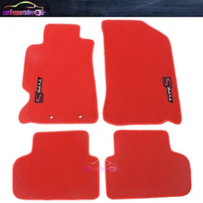 Fits For 02-06 Acura RSX Red Floor Mats Nylon Carpets Non-slip 4pcs Set w/ TypeS