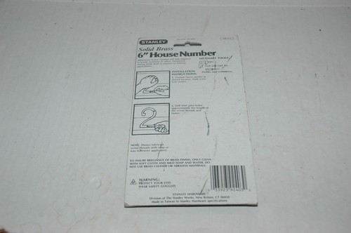 New Vintage Solid Brass 6" House Number "3" Stanley 80-4083 (QD3) - Picture 2 of 2