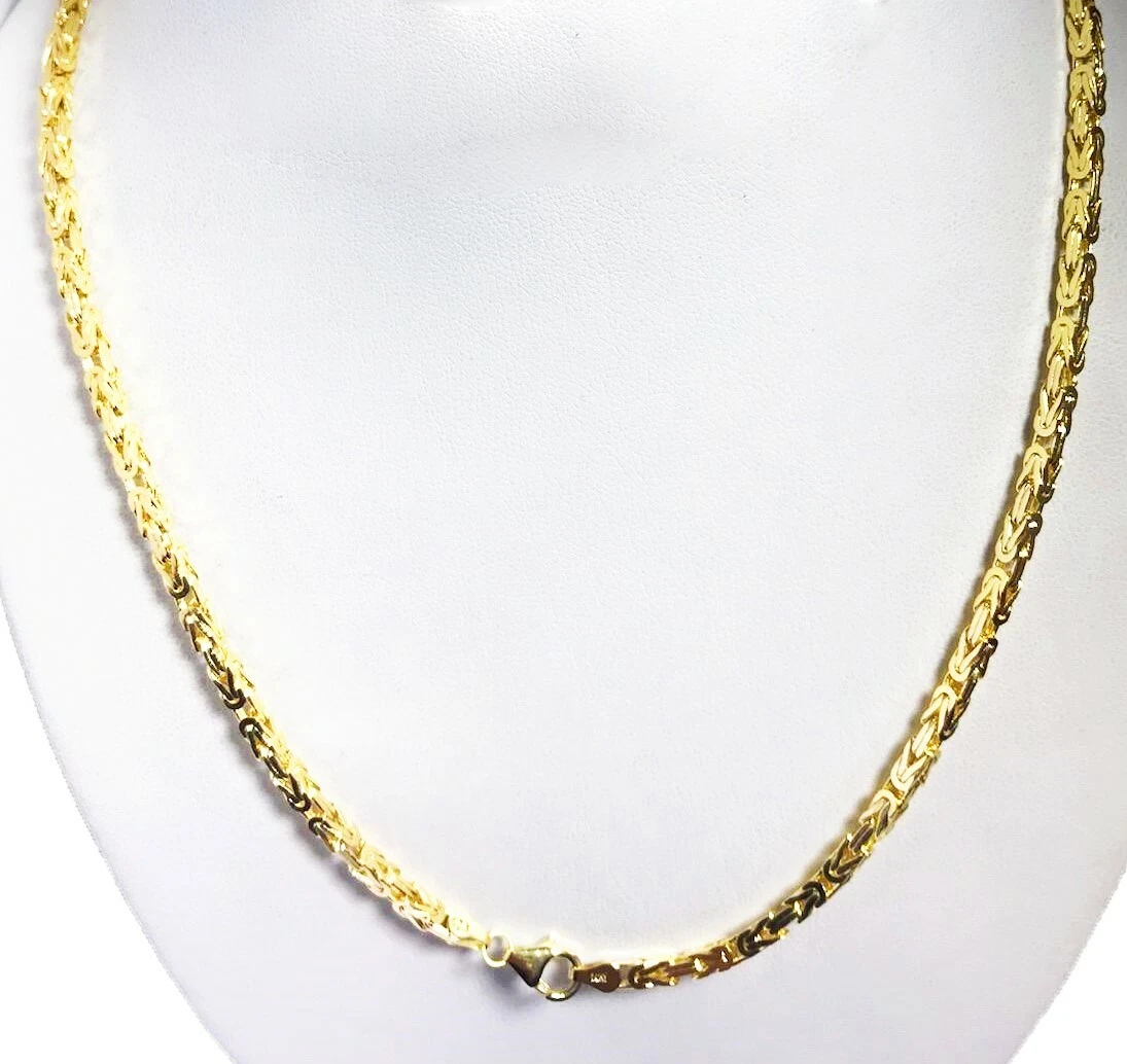 14k yellow gold solid clearance byzantine chain necklace