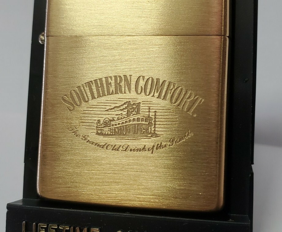 ZIPPO LIGHTER SOUTHERN COMFORT SOLID BRASS ANNIVERSARY 1932-1991  