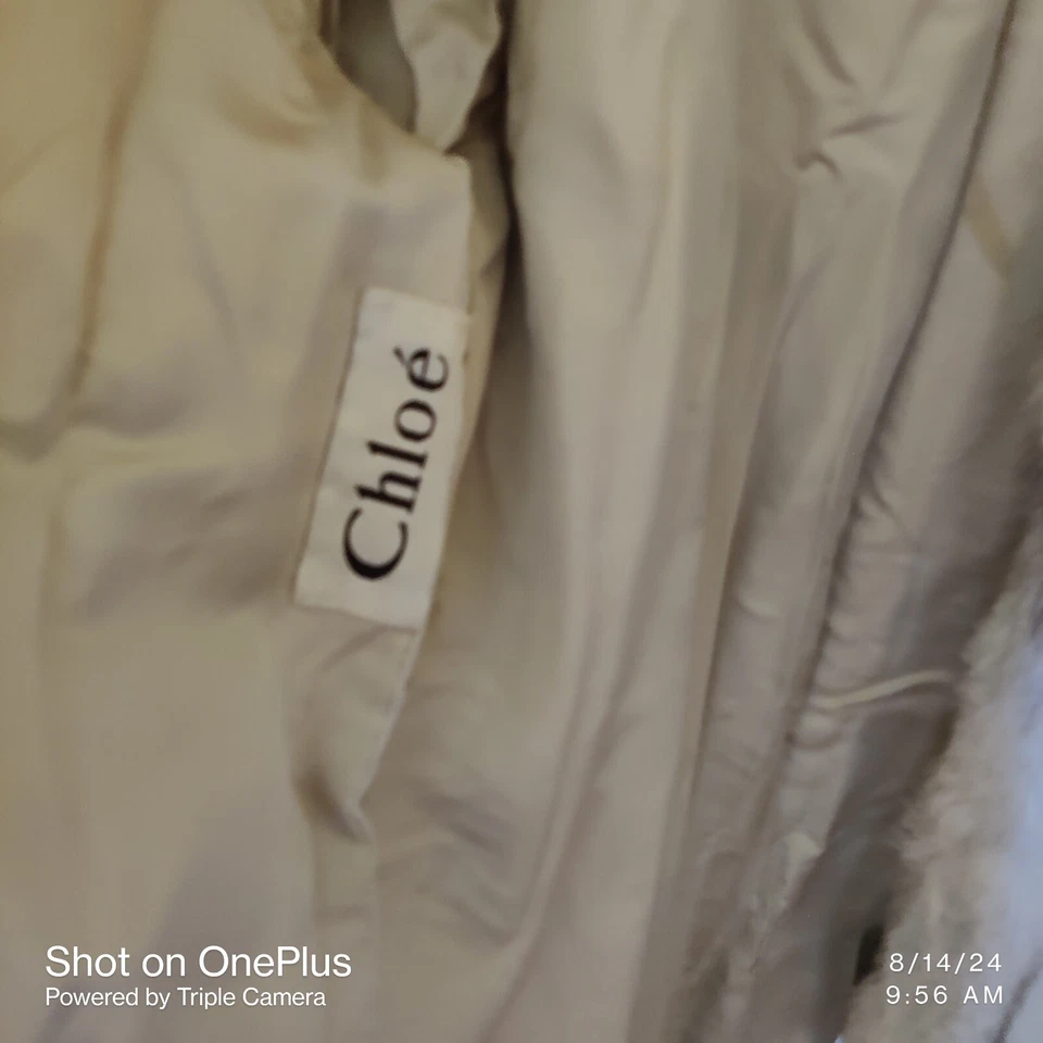 ¡Impresionante abrigo de piel de zorro de Chloe! Chaqueta de invierno de lujo para mujer talla M Foto 2 de 4