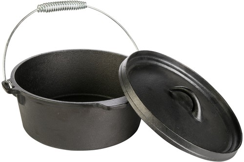 Produktbild von GRAND FEU Schmortopf Gusseisen Topf - Emaillierter Gusseisentopf Mit Deckel Und Breite Griffe Für Küche, Backen, Schmoren – Bekannt Für Langlebigkeit Und Haltbarkeit - Fassungsvermögen 4.7L, Hellblau