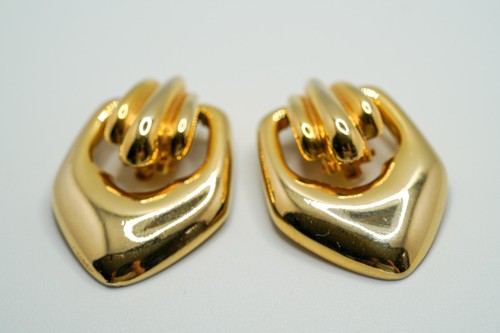 Vintage 80er Jahre Givenchy Gold Türklopfer Ohrhänger 4,4 cm Top Zustand - Bild 2 von 6