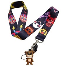 Five Nights At Freddy's Characters Themed Lanyard ID Holder Keychain With Charm